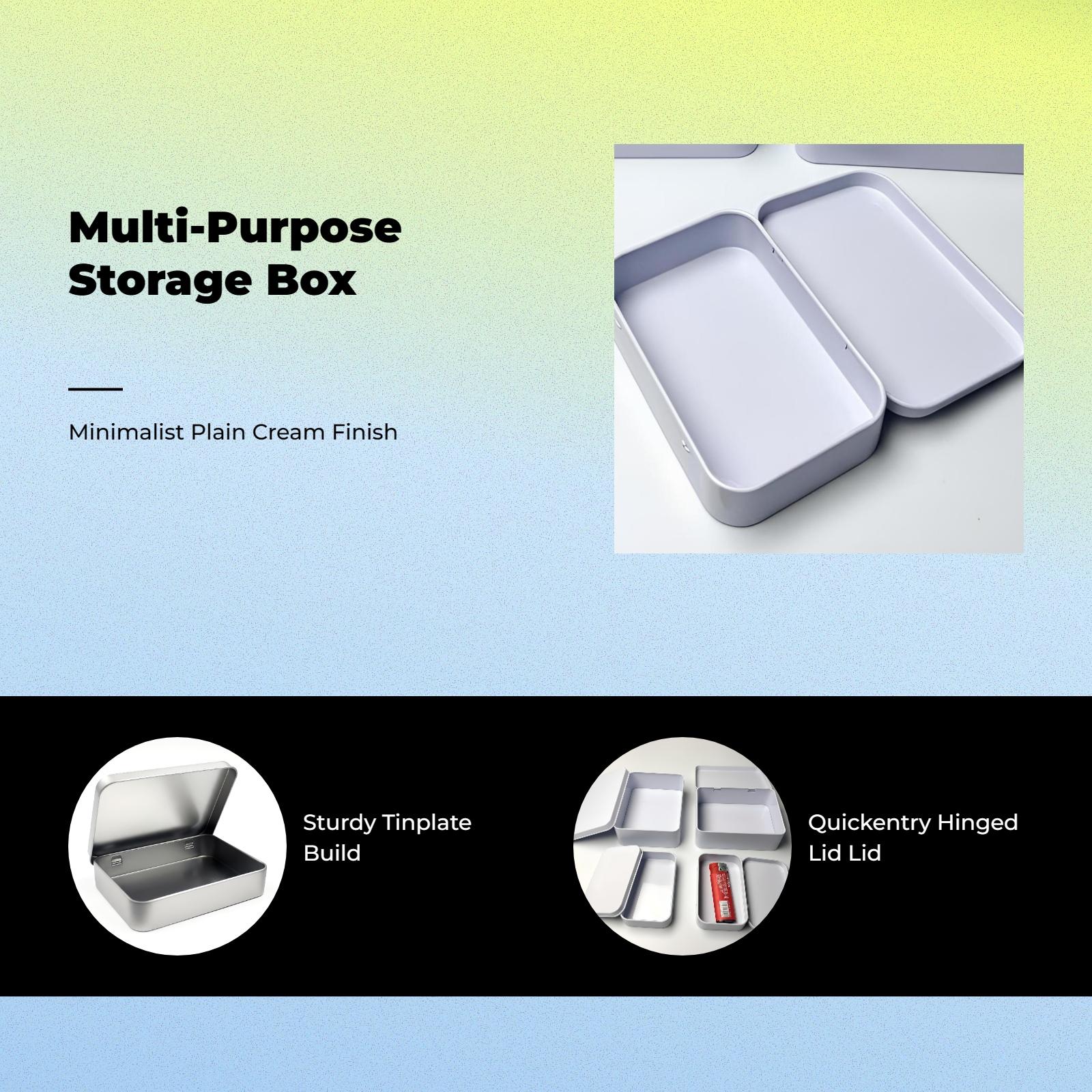 Cream Tin Metal Storage Box Se - Tin Container Lid review and price