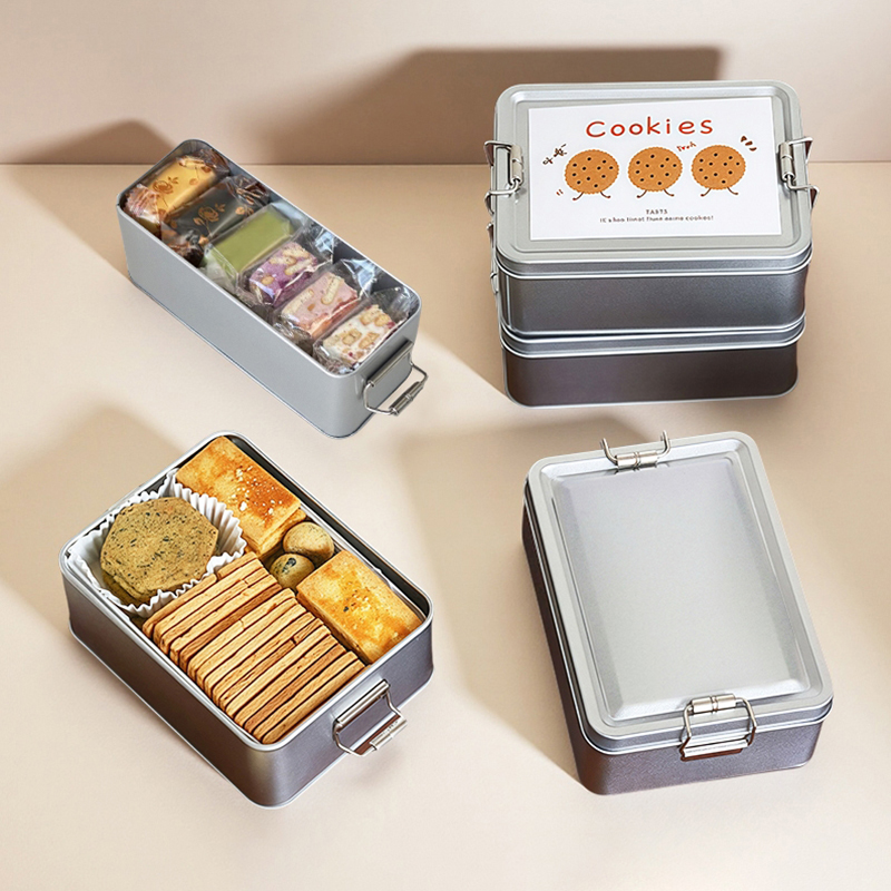 Rectangular Tinplate Cookie Ti - Tin Container Lid review and price