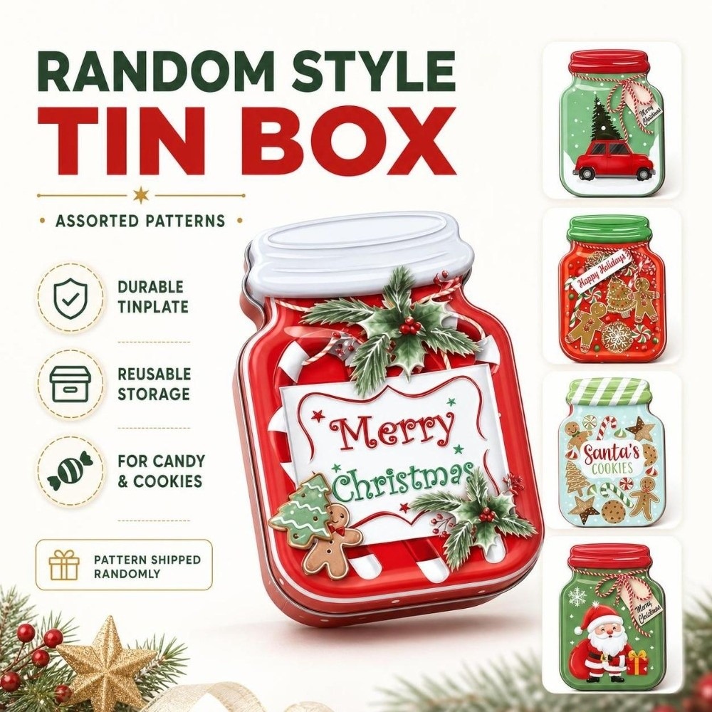 Portable Metal Christmas Tin B - Tin Container Lid review and price